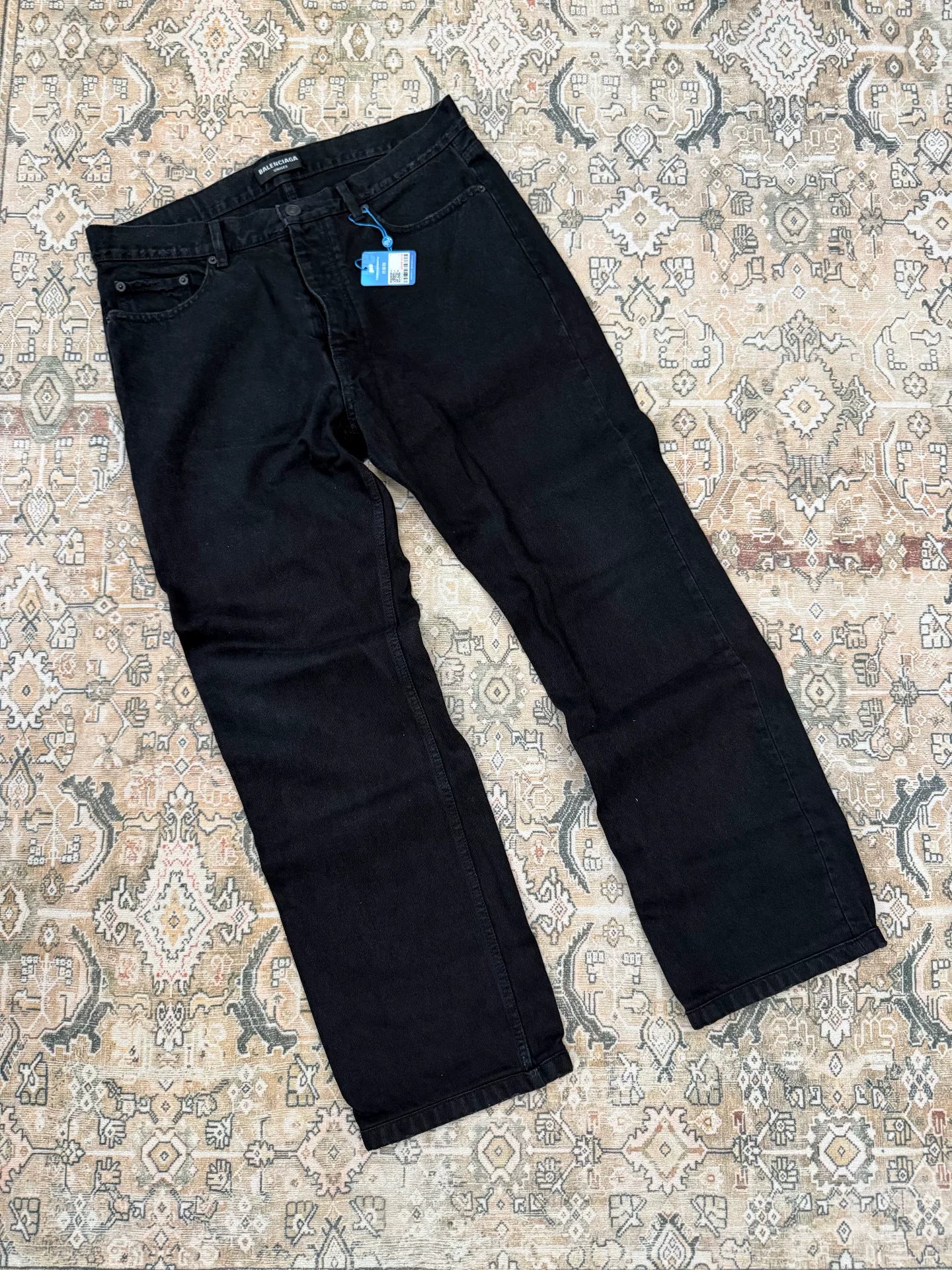Balenciaga Baggy Black Distressed Jeans