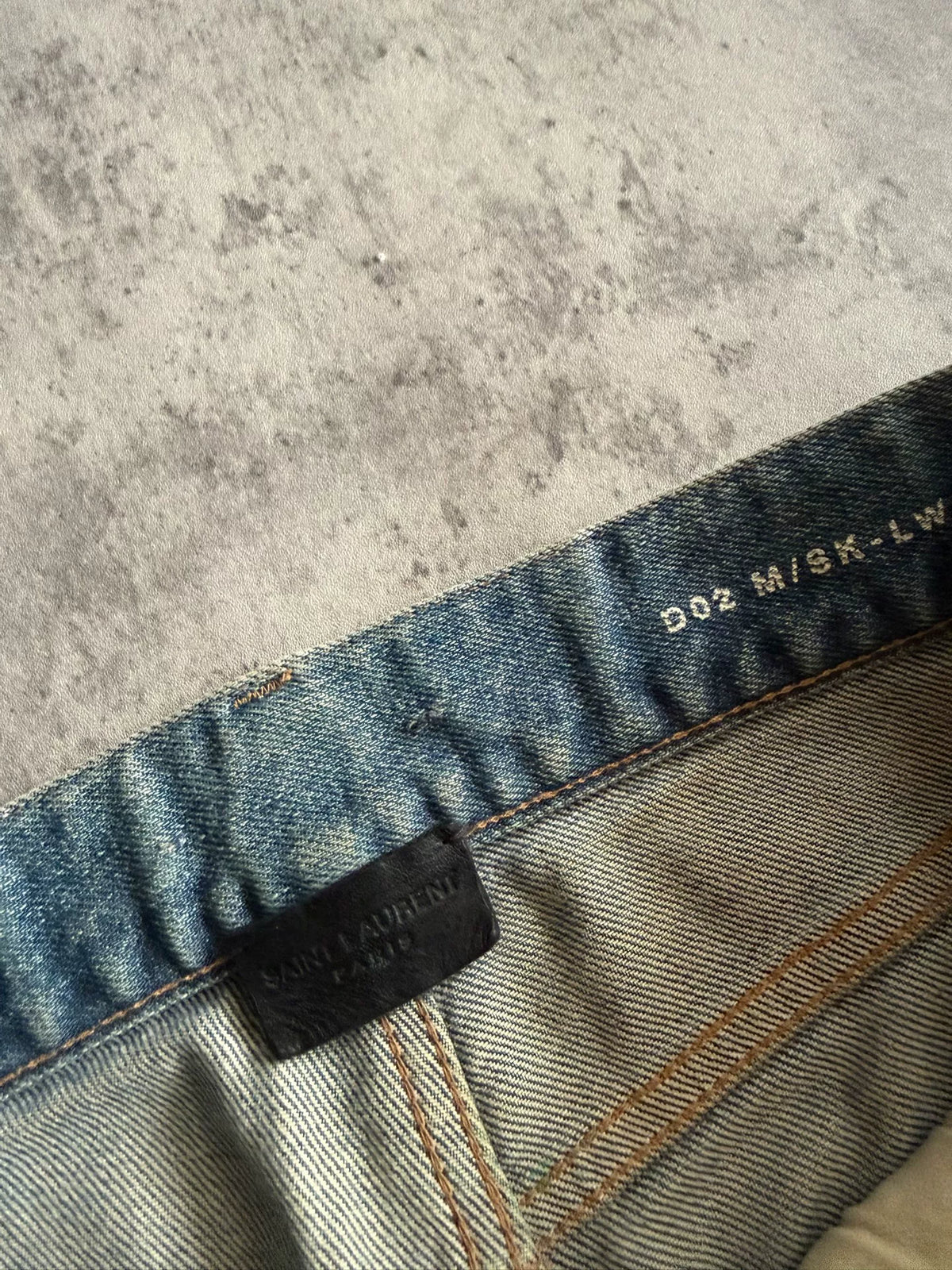Saint Laurent 20SS D02 Blue Washed Distressed Jeans