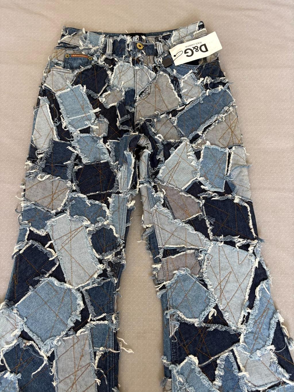 DG Jeans Dolce&Gabbana D&G Vintage Distressed Ripped Patchwork Flared Denim Jeans