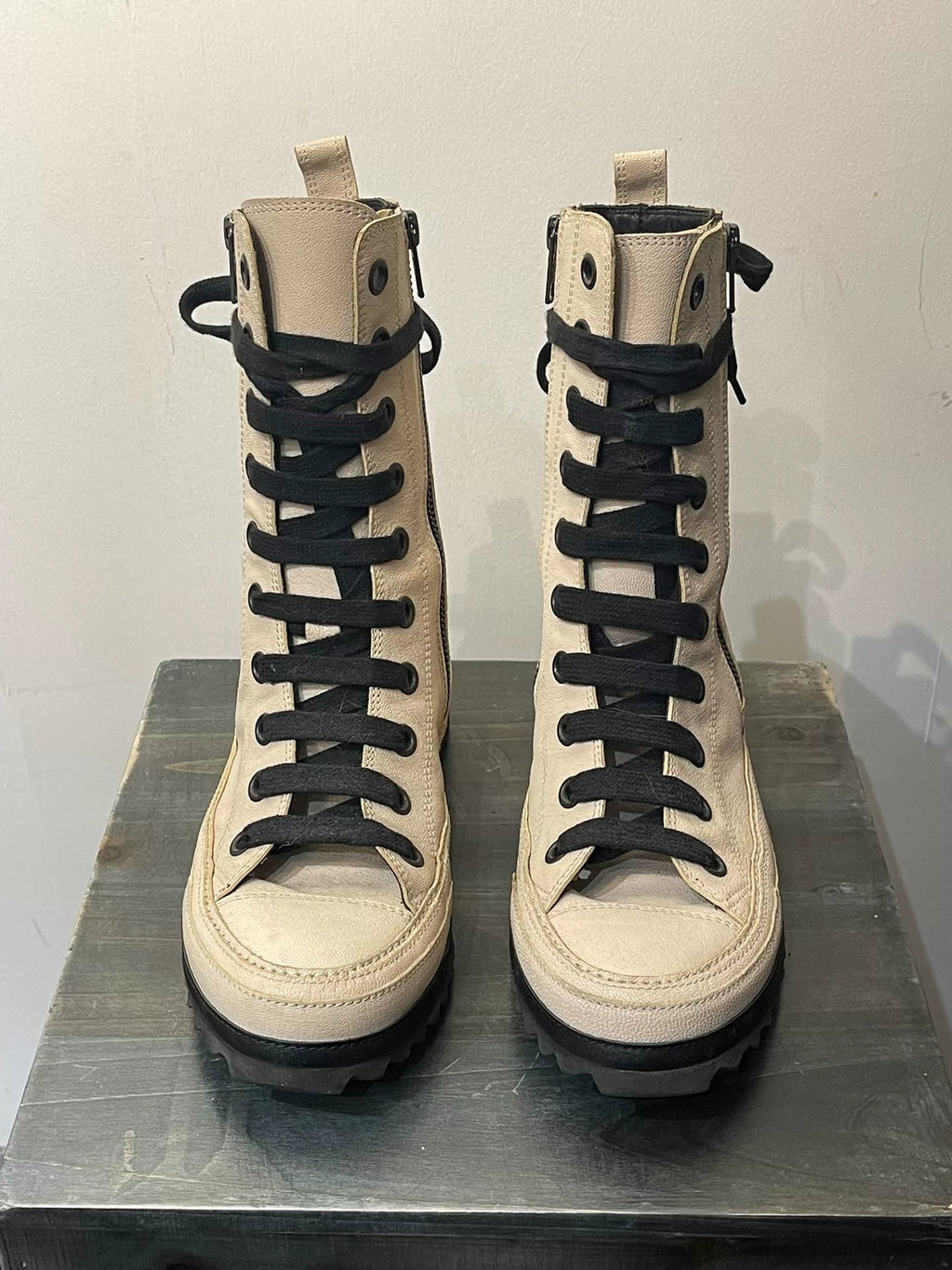 Ann Demeulemeester Sawtooth Sole Leather Panel Shoes