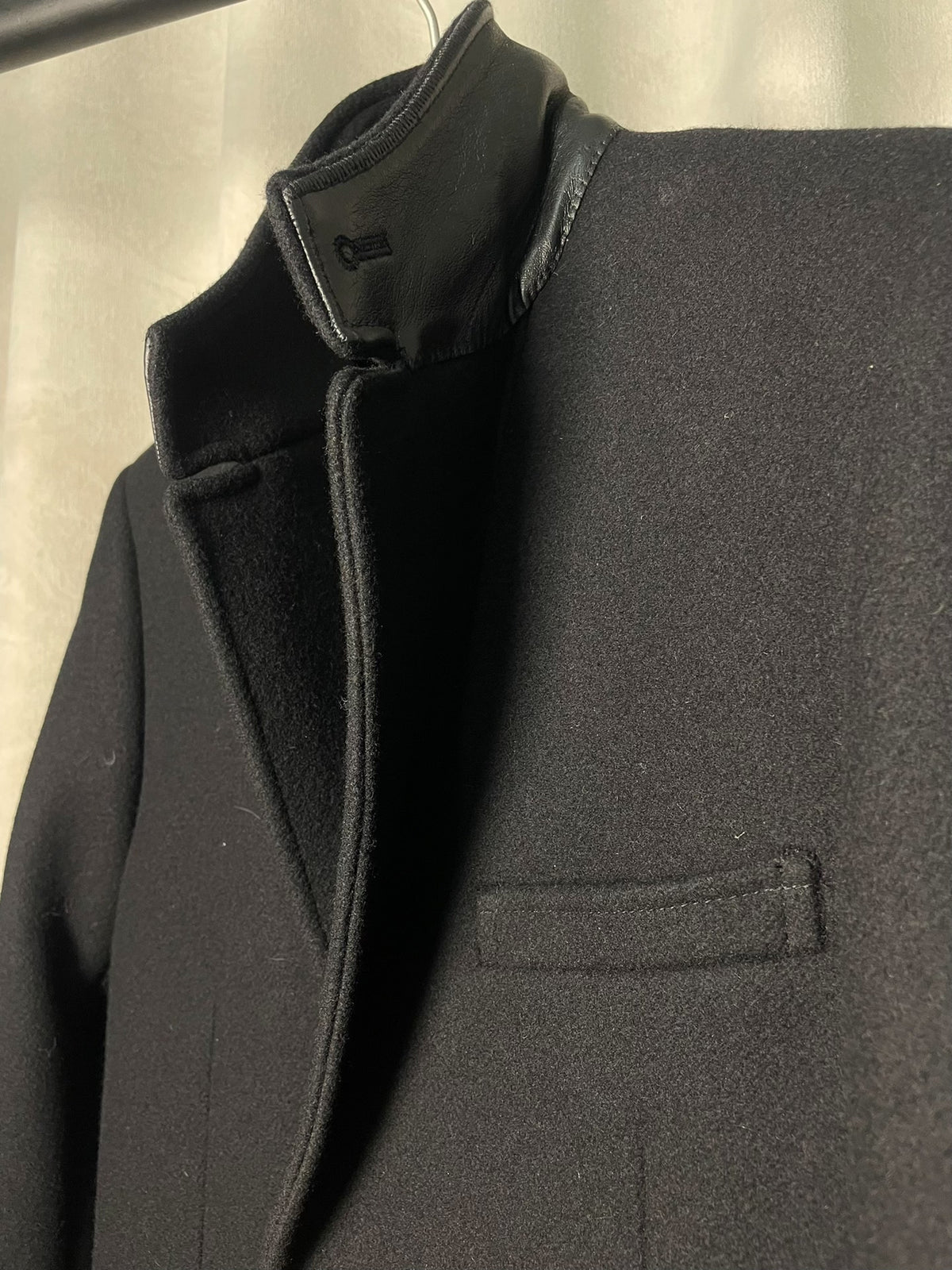 Saint Laurent FW16 Black Single-Breasted Wool Coat