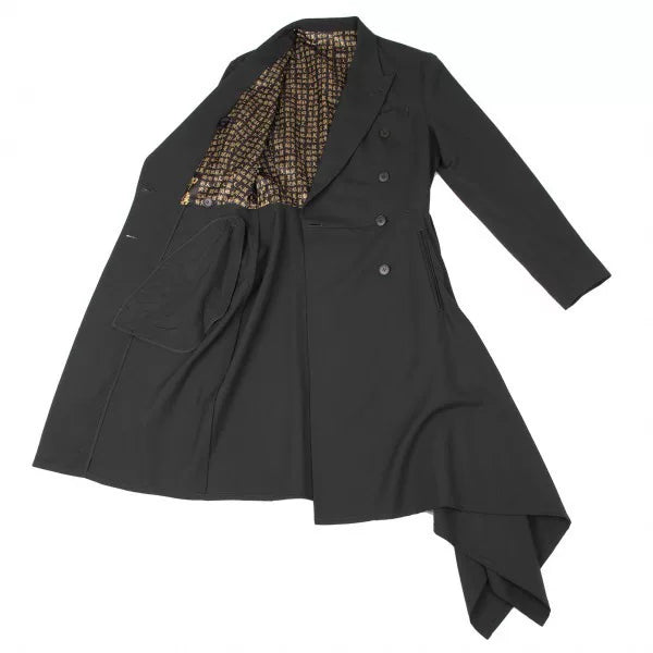 Jean Paul Gaultier Vintage Black Text Double-Breasted Coat