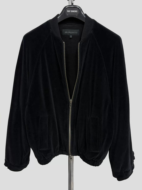 Ann Demeulemeester Black Velvet Zip Bomber