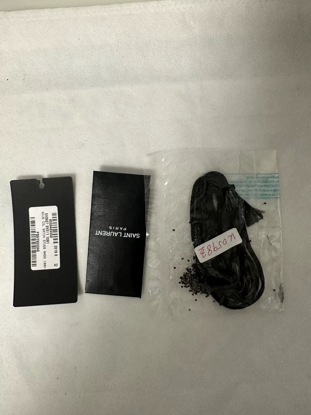 Saint Laurent Paris Black Embroidered Wool Trousers