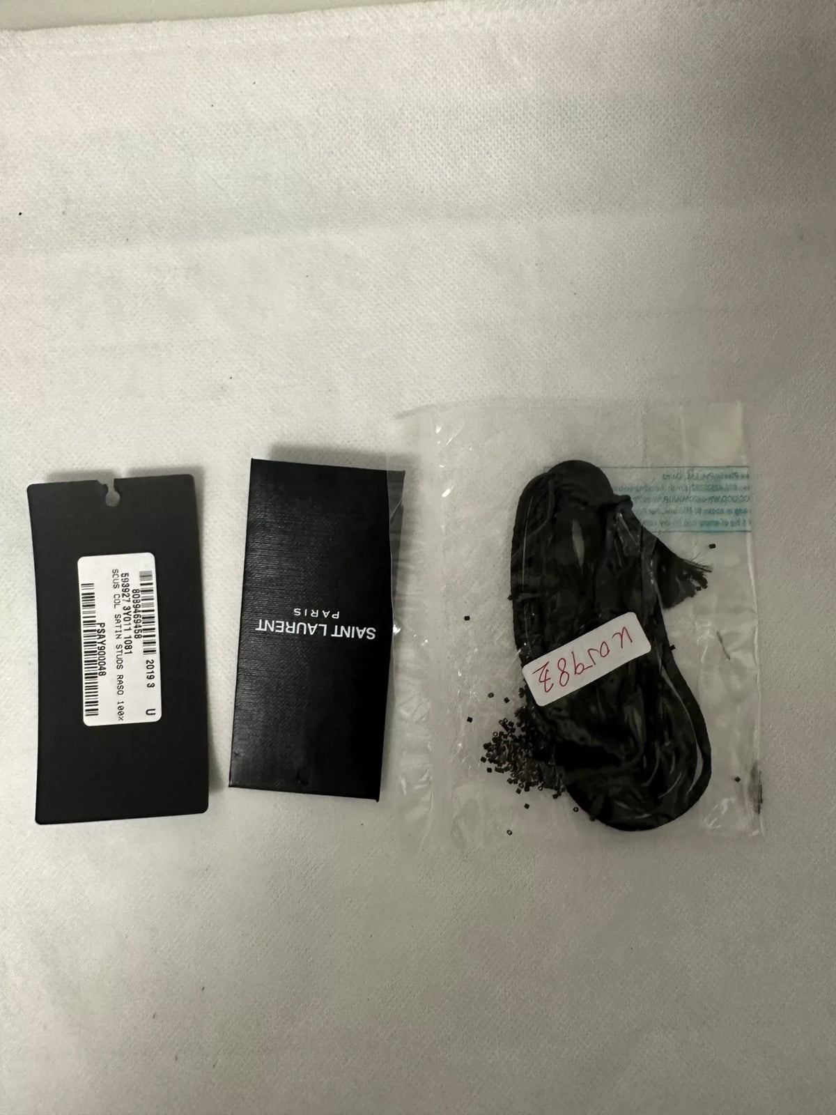 Saint Laurent Paris Black Embroidered Wool Trousers