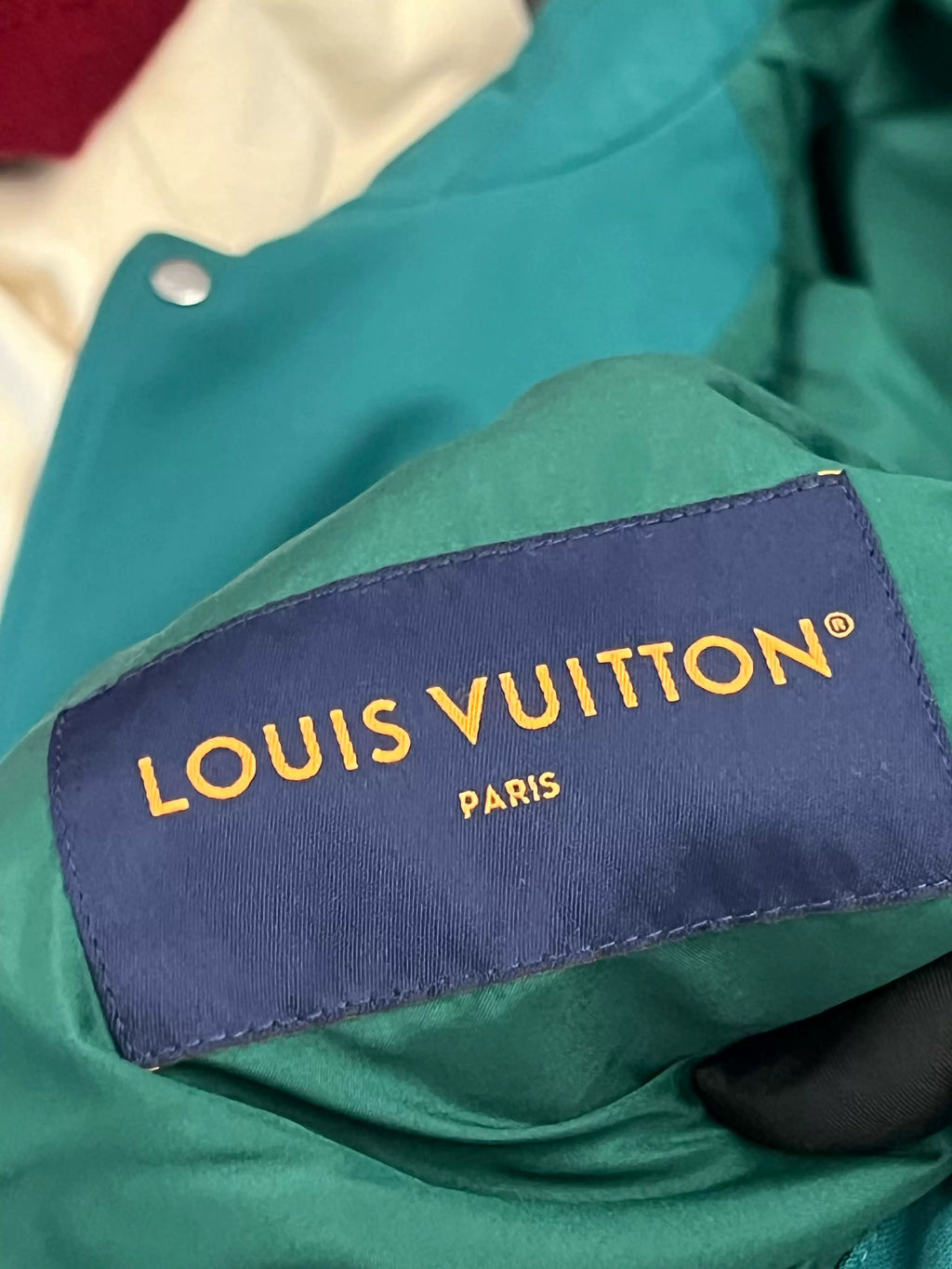 Louis Vuitton Green Three-Flower Embroidered Logo Jacket