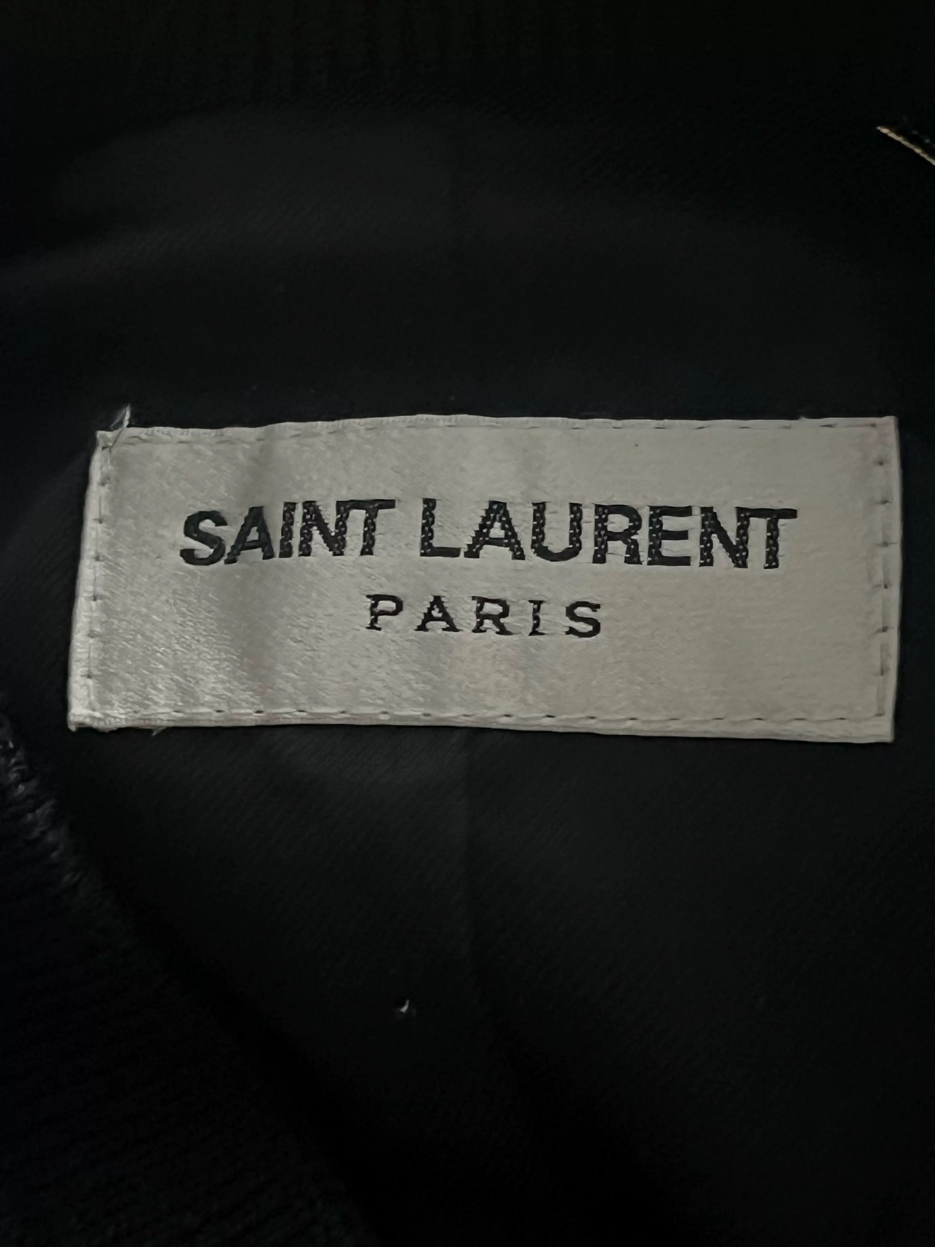 Saint Laurent YSL Red and White Color-Block Baseball Jacket