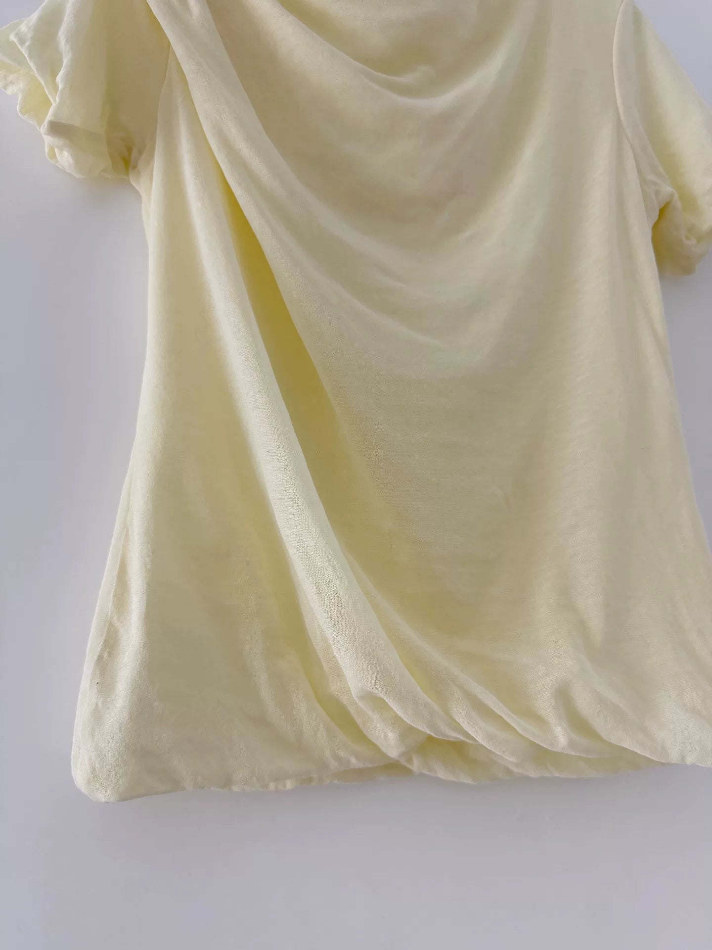 Yohji Yamamoto Pale Yellow Pleated Top - Devines