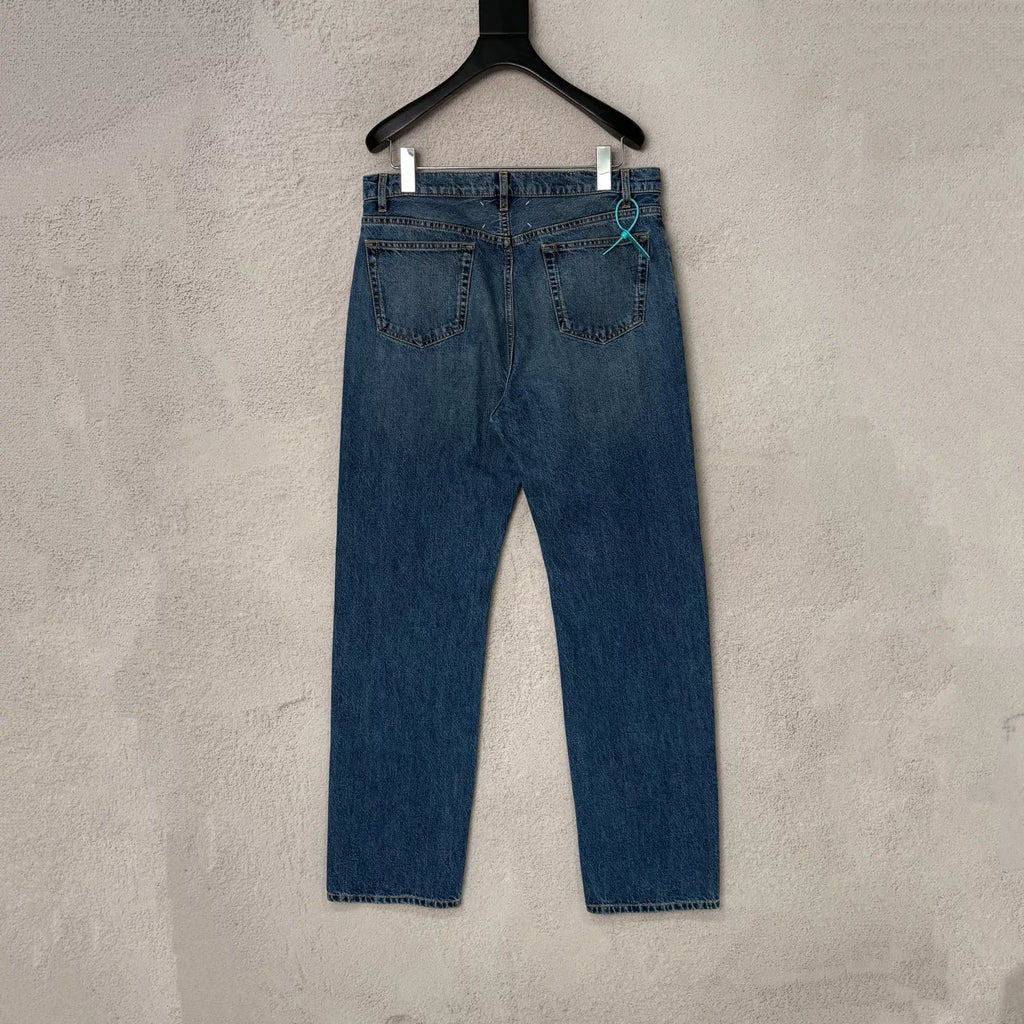 Maison Margiela Blue Patchwork Slash Straight Trousers