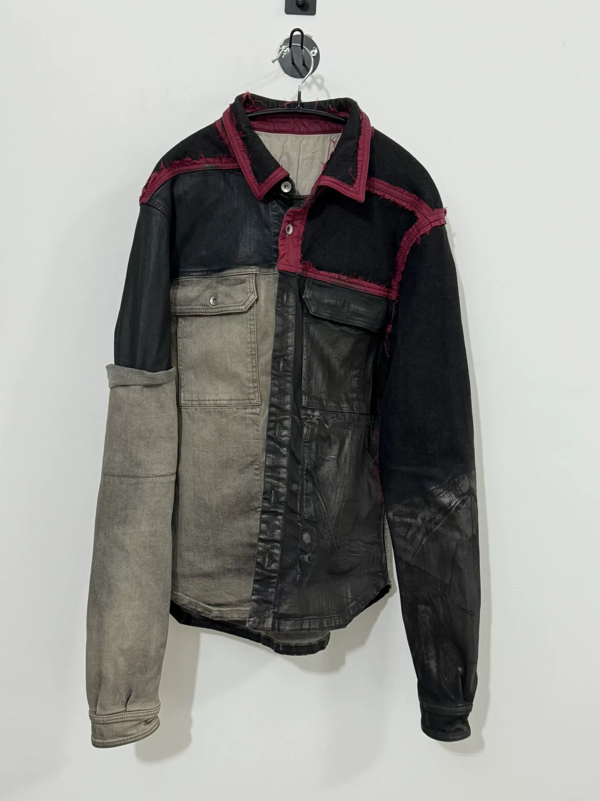 Rick Owens Cropped Faux-Leather Worker Jacket In Black