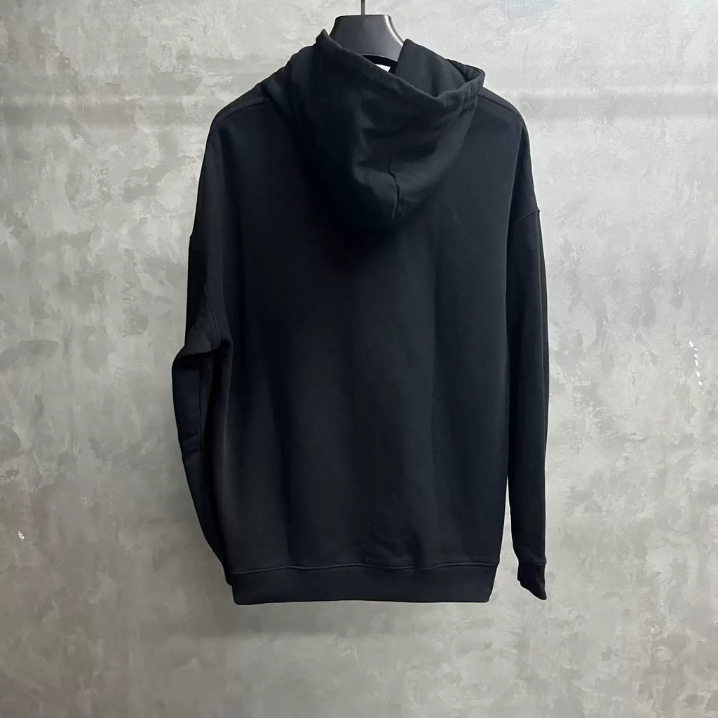 Loewe Black Logo Patch Drawstring Hooded Sweater