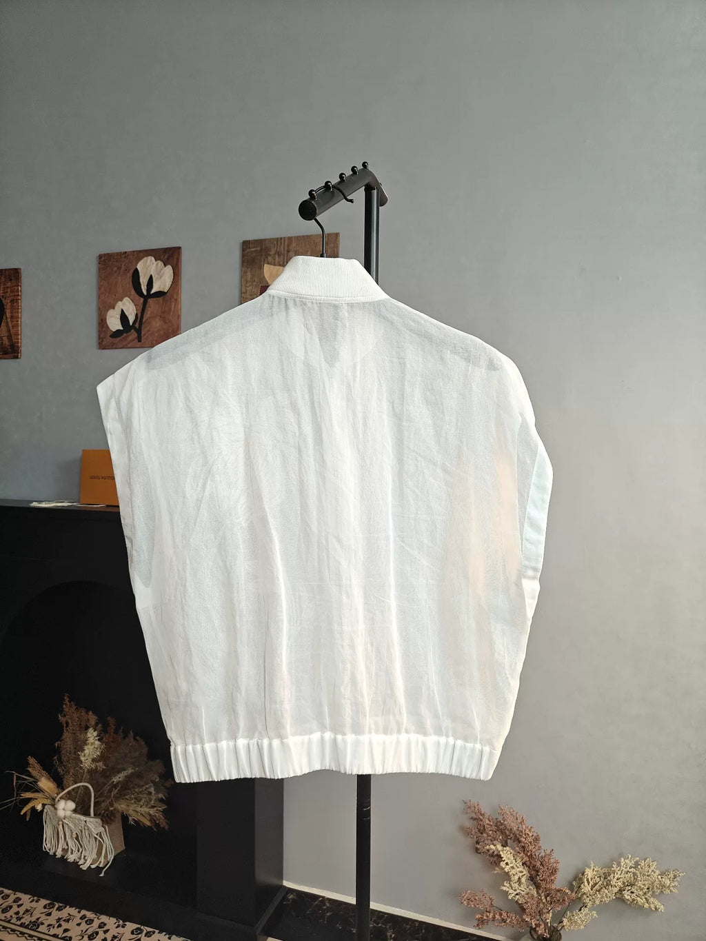 White Brunello Cucinelli Magnolia Flower Sequin Embroidered Organza Short Jacket