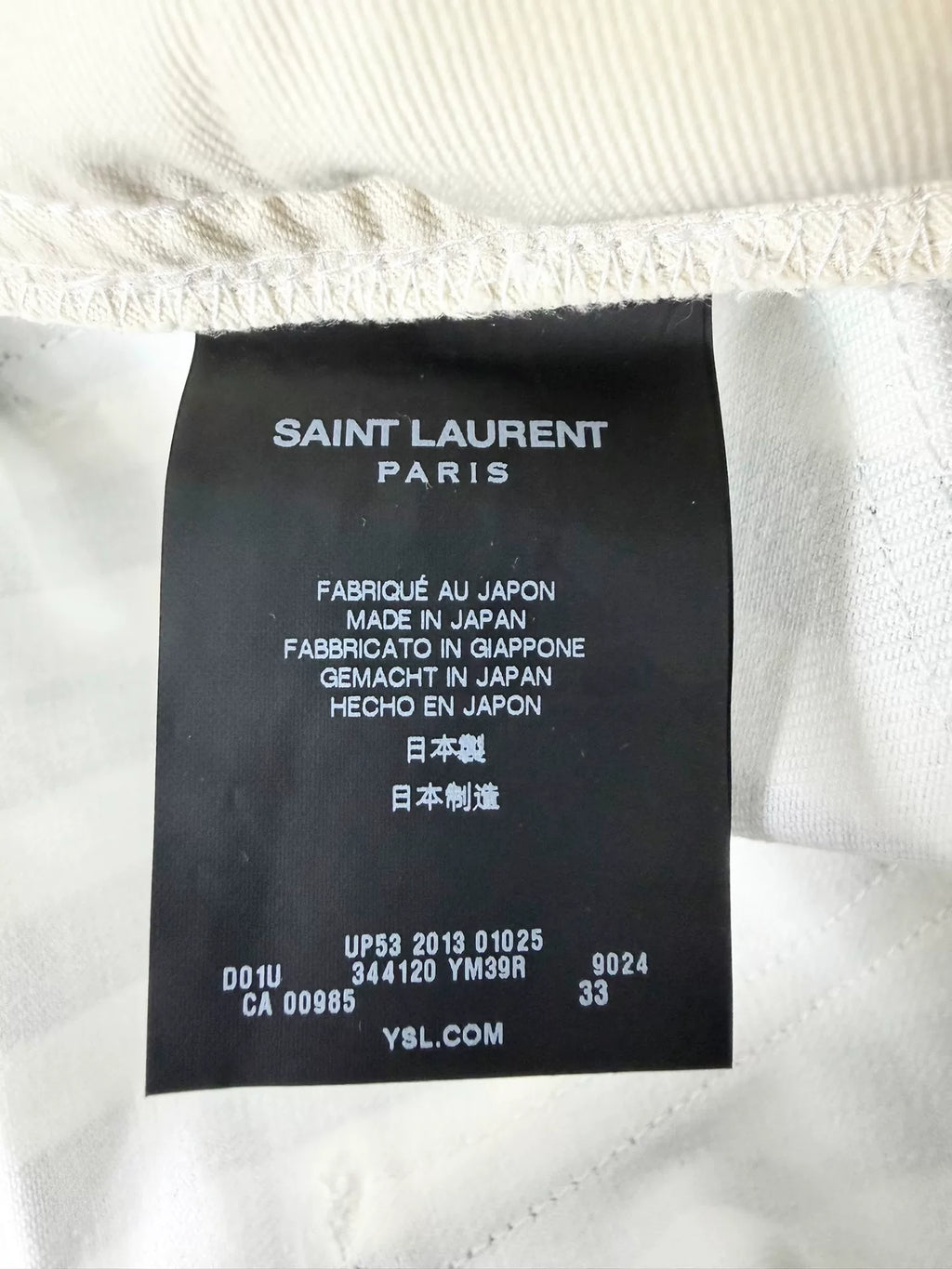 Saint Laurent Slp14ssd02 Black White Striped Jeans