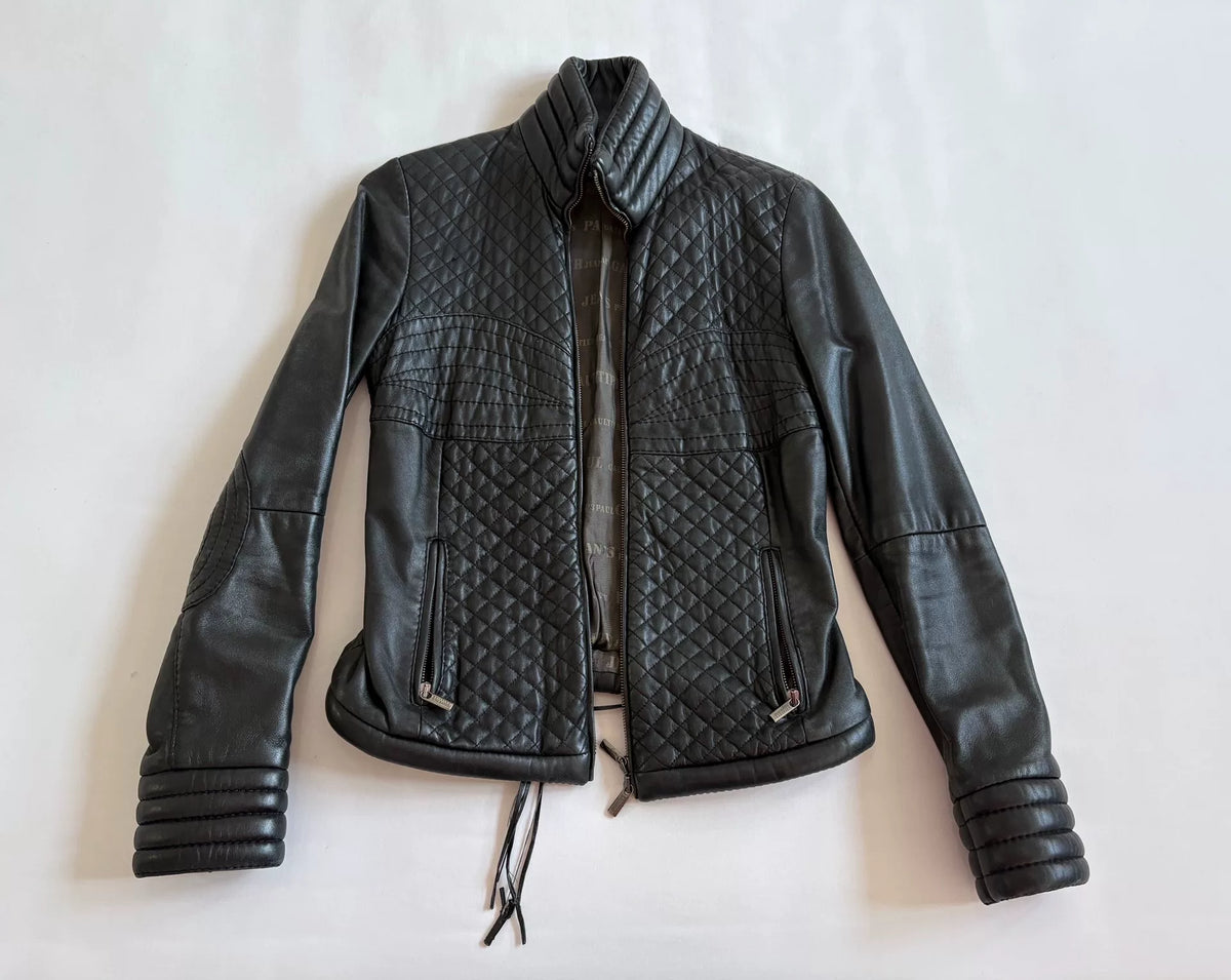Jean Paul Gaultier Vintage Quilted Circle Leather Jacket