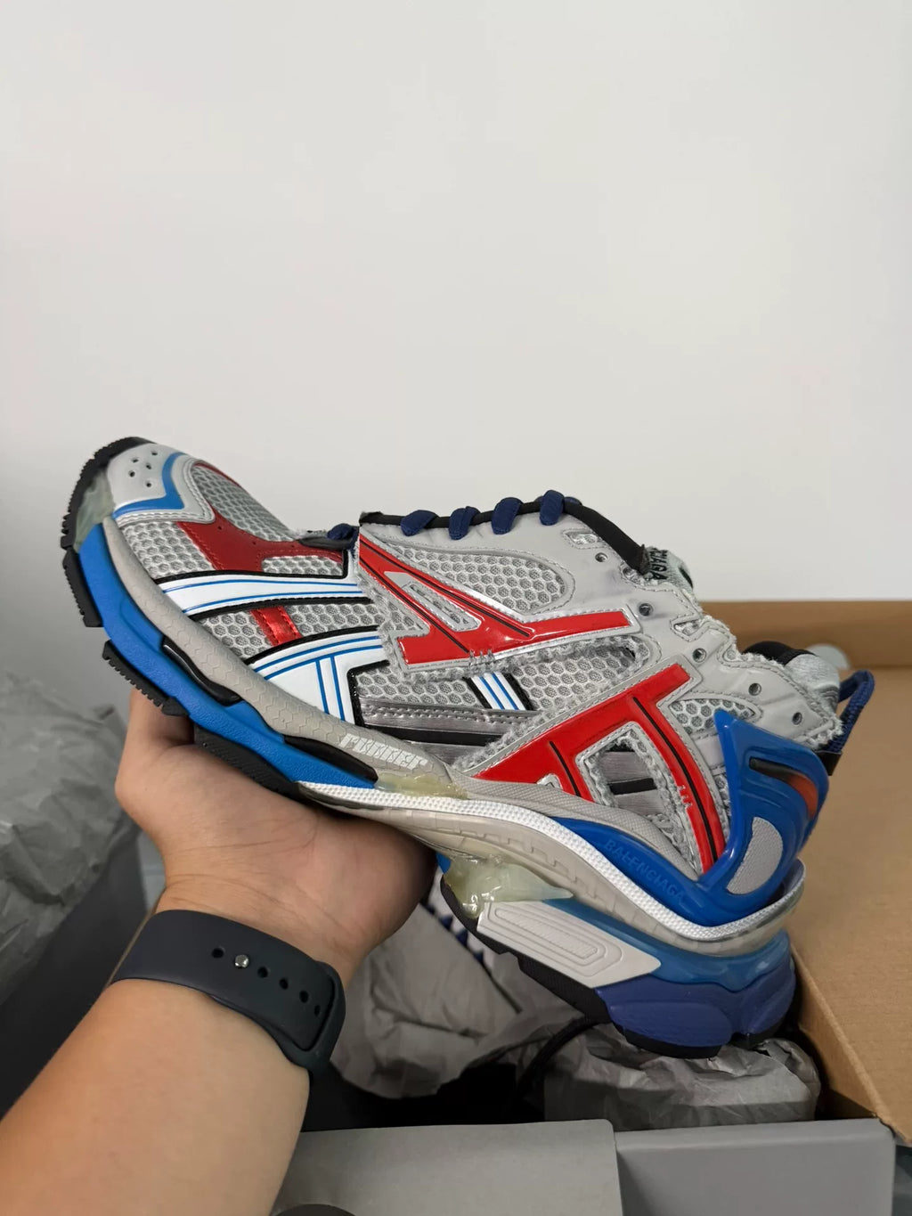 Balenciaga Runner White Blue Red Colorway