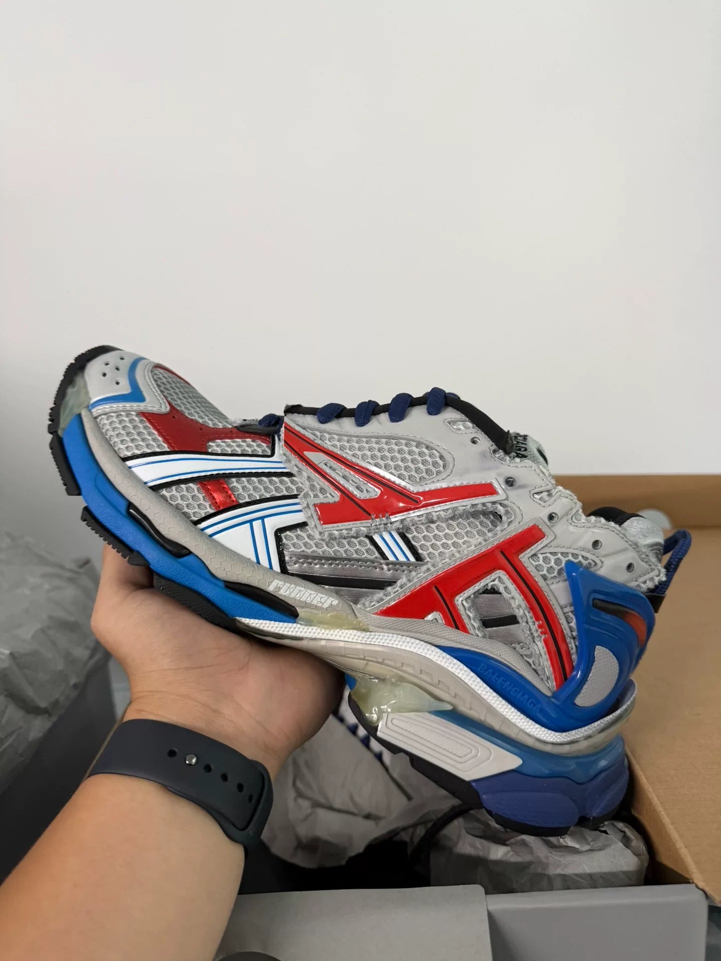 Balenciaga Runner White Blue Red Colorway
