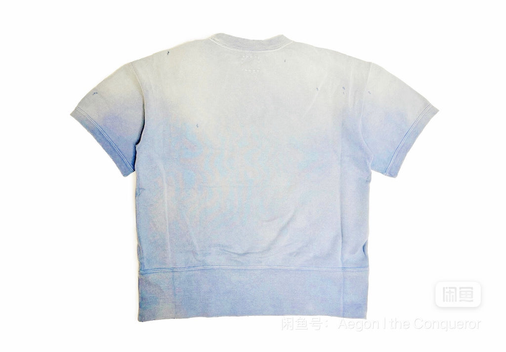 Visvim 23SS Court Sweat S/S Crash Distressed Short Sleeve Sweatshirt