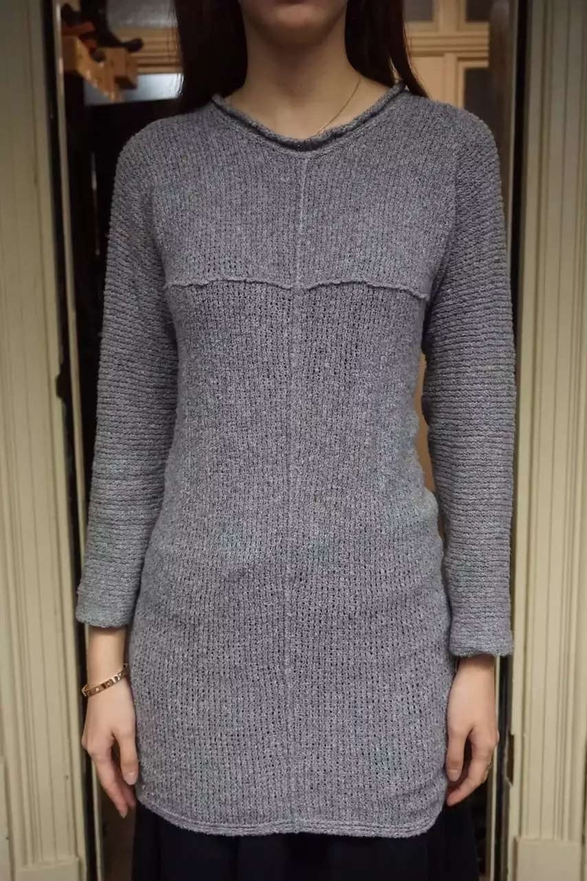M.A+ SS16 Grey Cross Crew Neck Knit Sweater