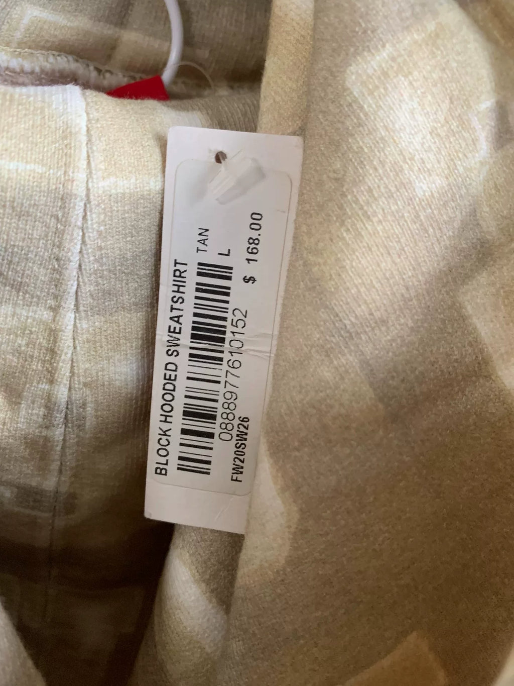 Supreme FW20 Week 1 Blocks Beige Hooded Sweater