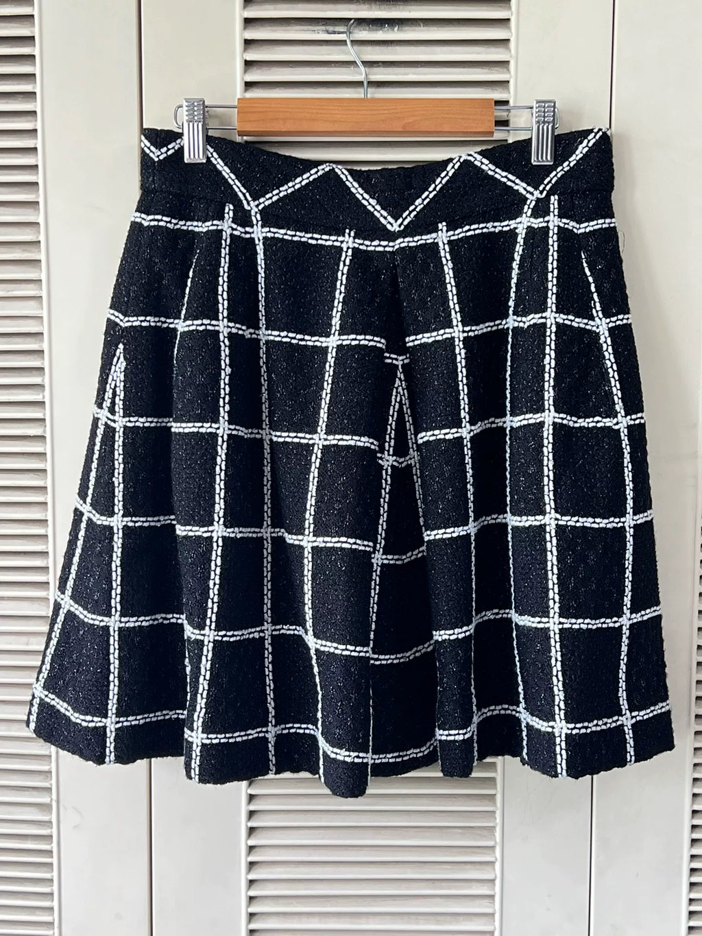 CHANEL Black and White Check Skirt