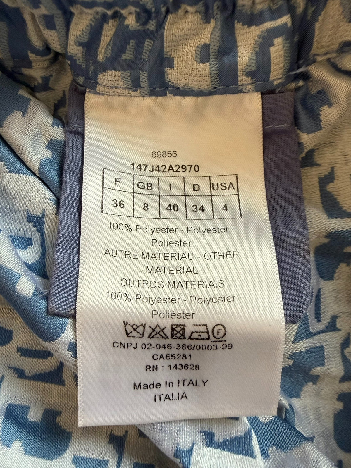 Dior Blue Logo-Print Skirt