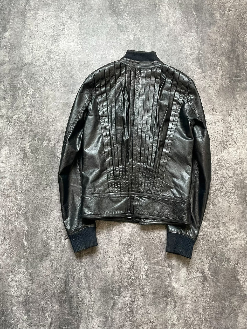Dior Homme Spring/Summer 2009 Runway Accordion Pleated Cracked Leather Jacket