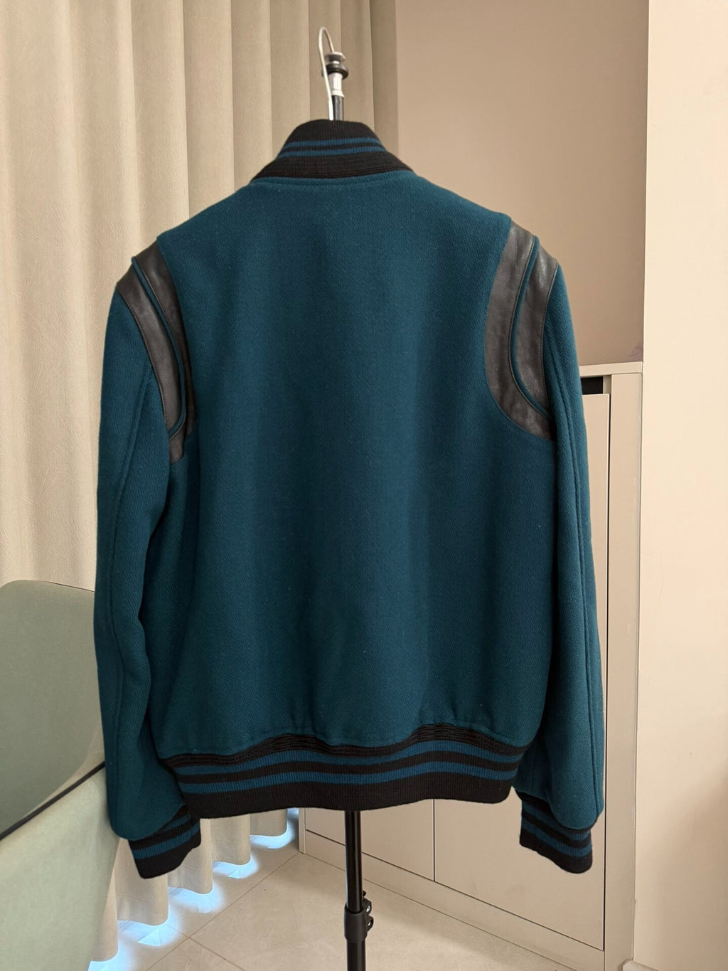 Saint Laurent FW18 Blue Green Teddy Jacket