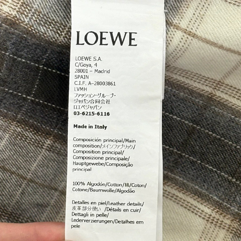 Loewe corduroy collar patchwork logo denim jacket