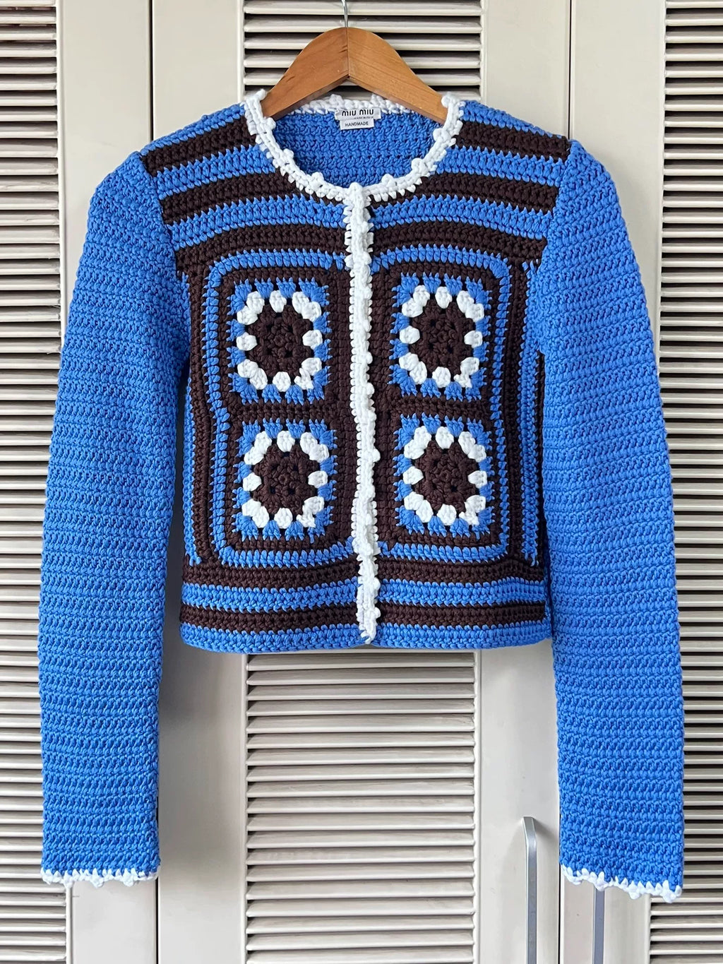 Miu Miu Hand-Crocheted Knit Cardigan