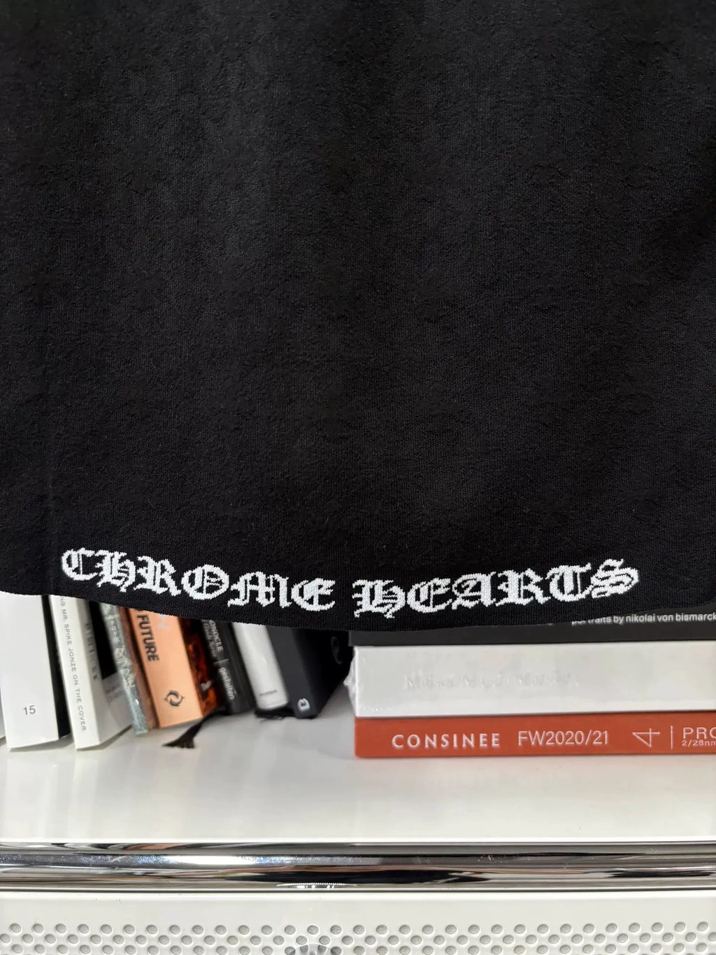Chrome Hearts Black White Dark Pattern Viscose Nylon Knit Top