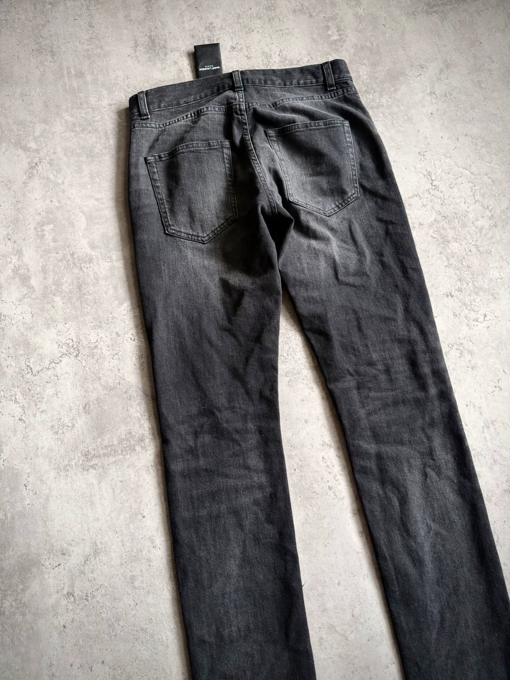 Saint Laurent 18AW Black Washed Claw Distressed Jeans
