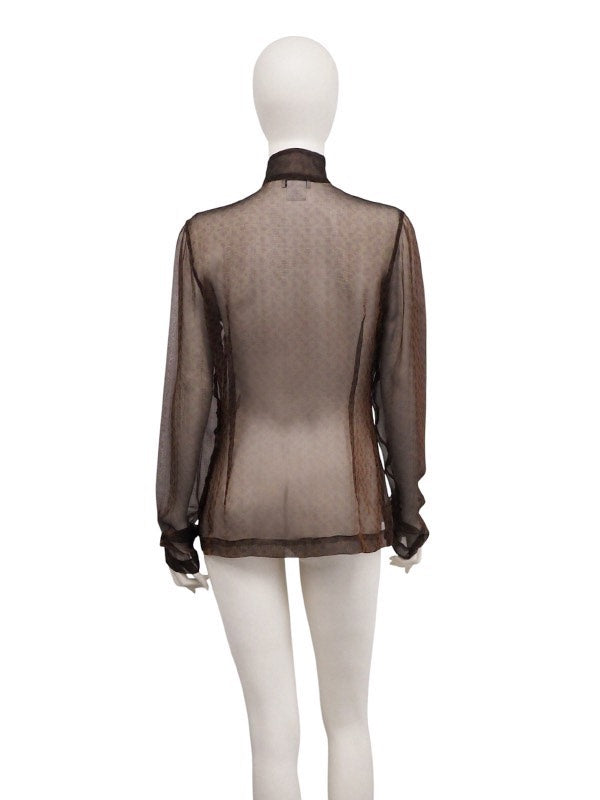 Dries Van Noten AW96 Black Polka Dot Silk Shirt