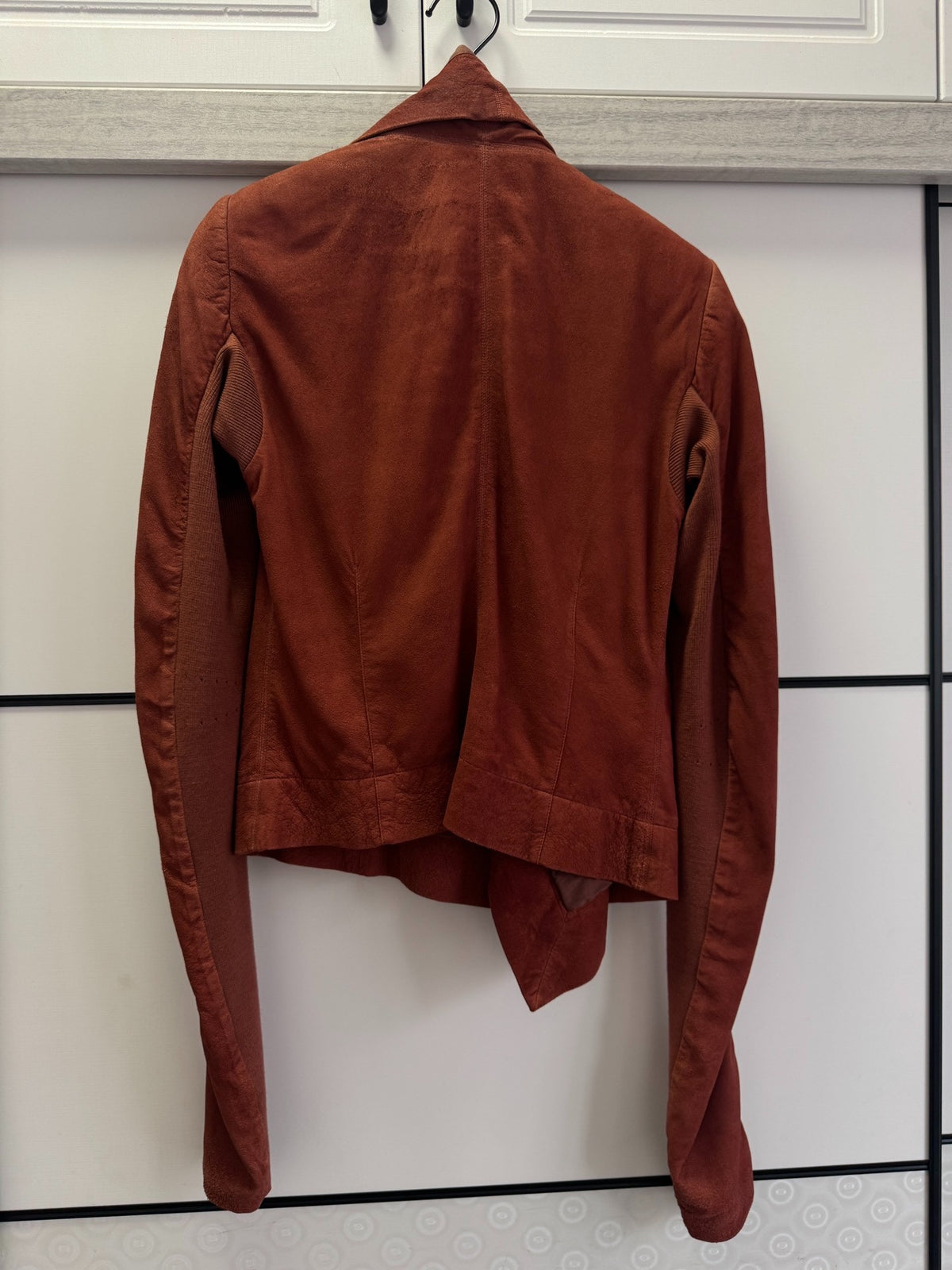 Rick Owens Suede Leather Red Jacket