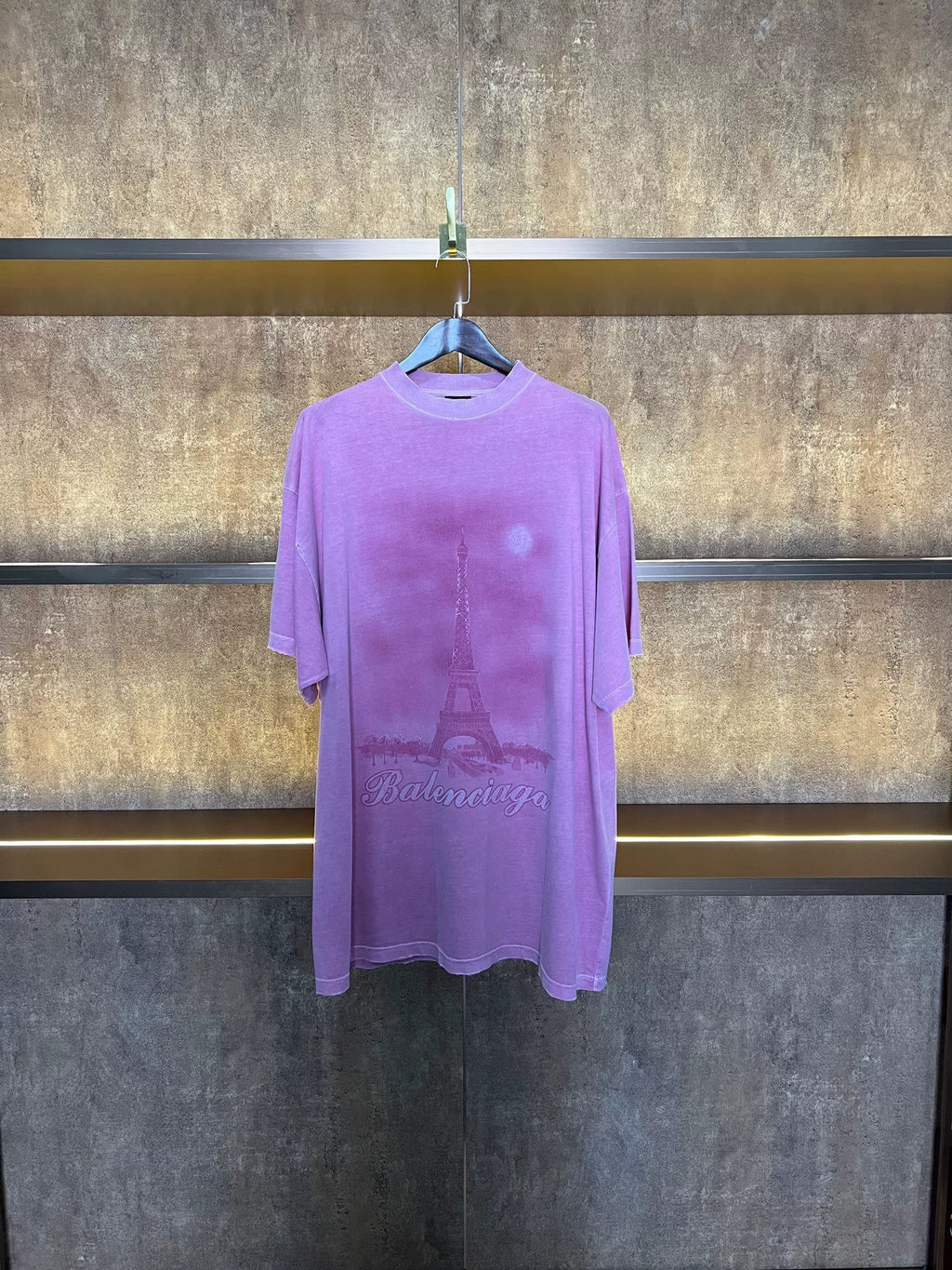 Balenciaga Pink Eiffel Tower Short Sleeve Top
