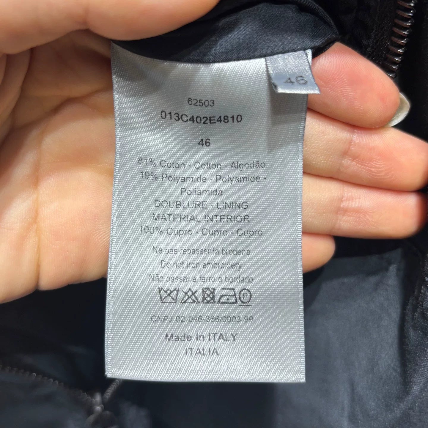 Dior Embroidered Logo Hooded Zip Cotton Blue Jacket