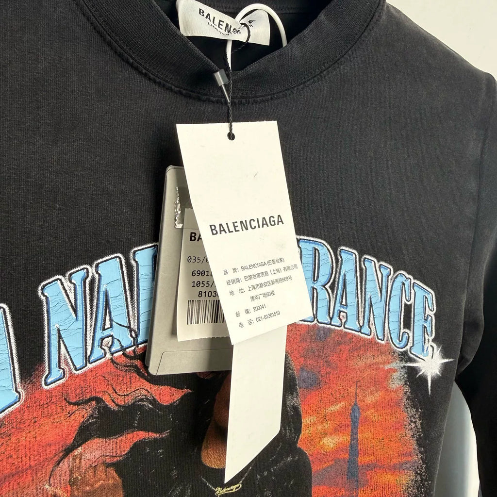 Balenciaga Limited Edition Music Collaboration Stretch Jersey Long Sleeve Top