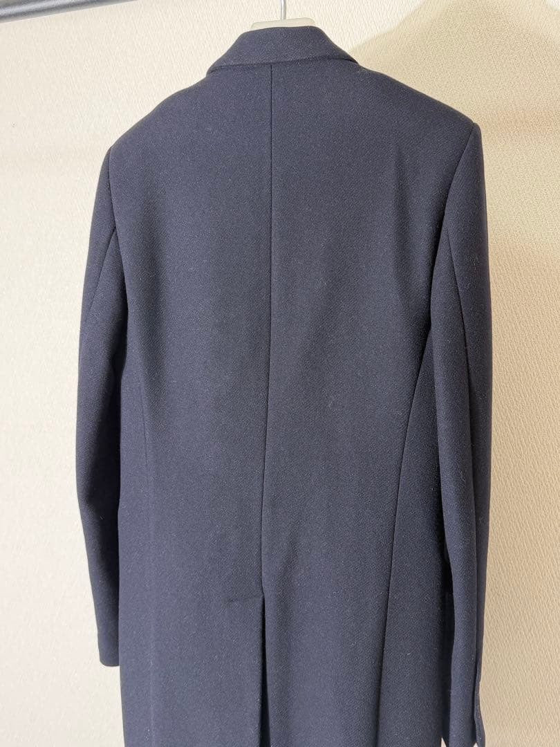 Ann Demeulemeester Navy Blue Wool Coat
