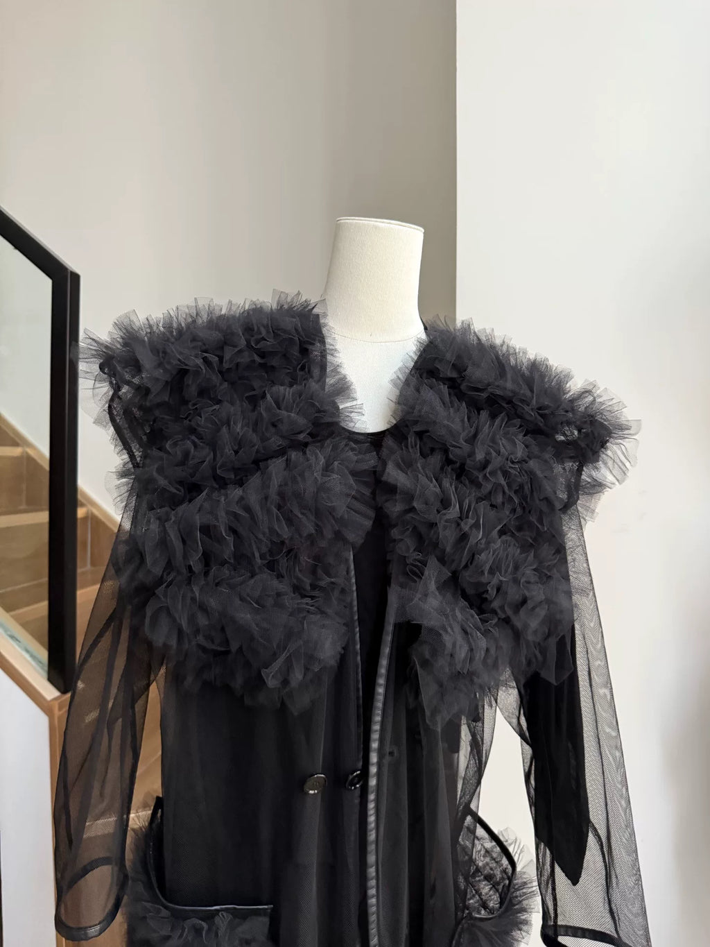 Comme des Garçons Comme des Garçons Noir Black Vintage Tulle One-Piece Coat