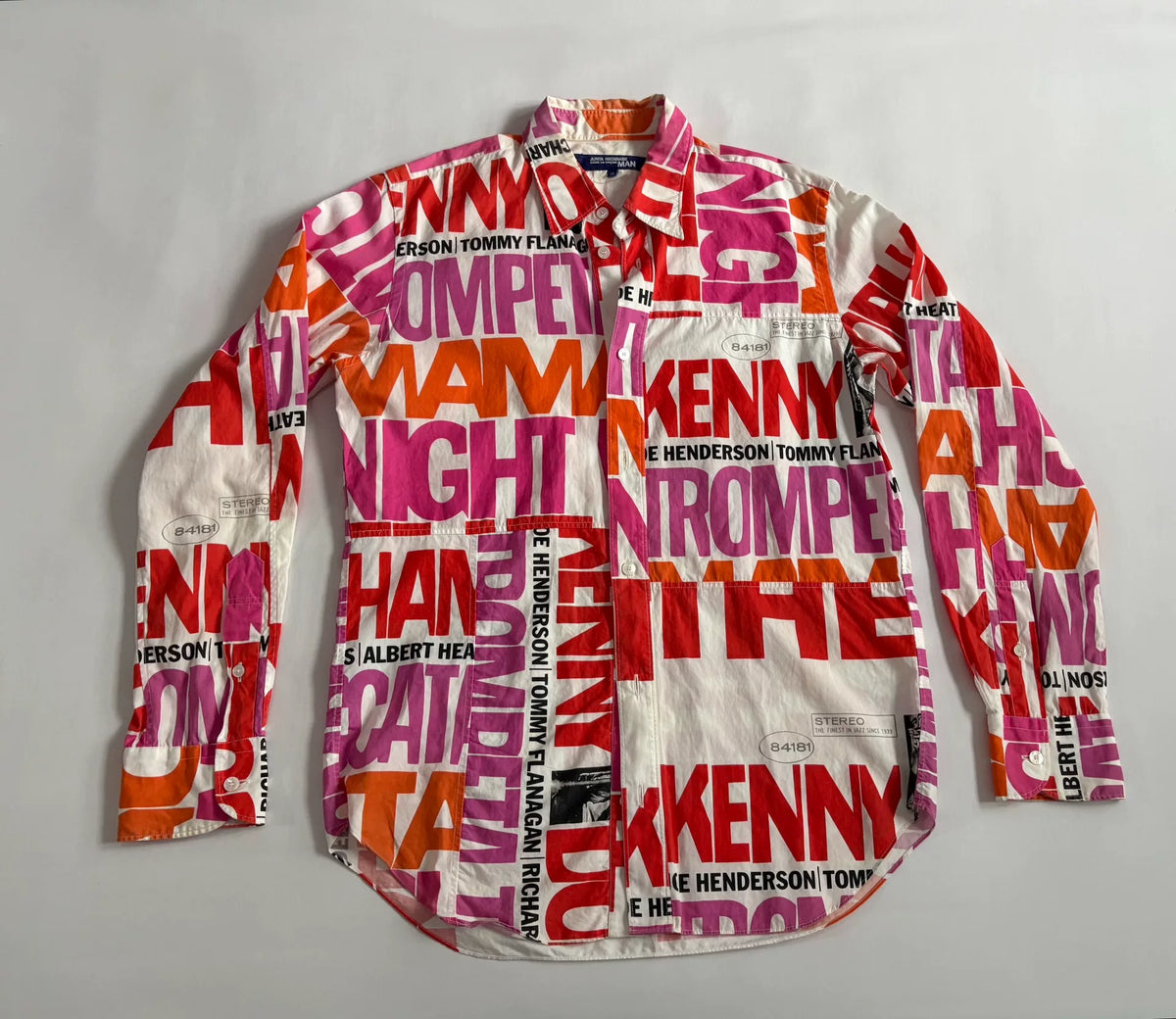 Junya Watanabe Panel Slogan Print Portrait Vintage Shirt