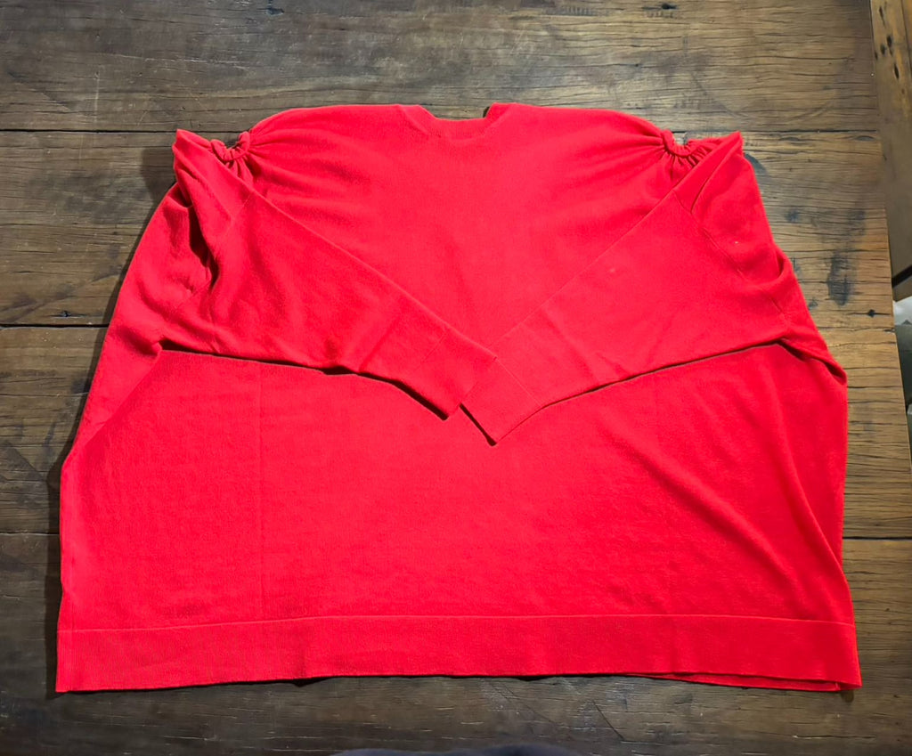 Alexander McQueen SS17 Red Shoulder Cutout Wool Sweater