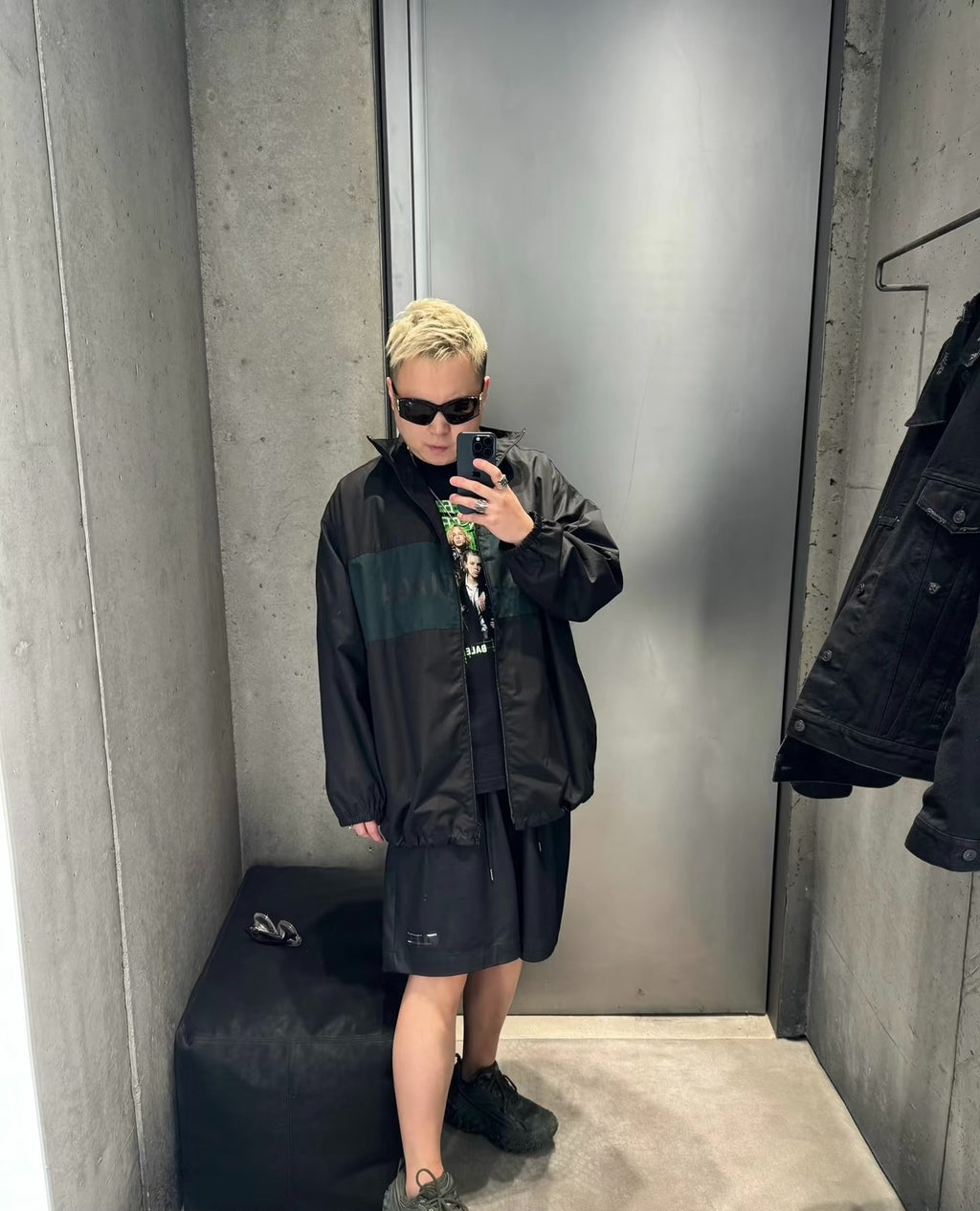 Balenciaga Logo Color-Block Windbreaker