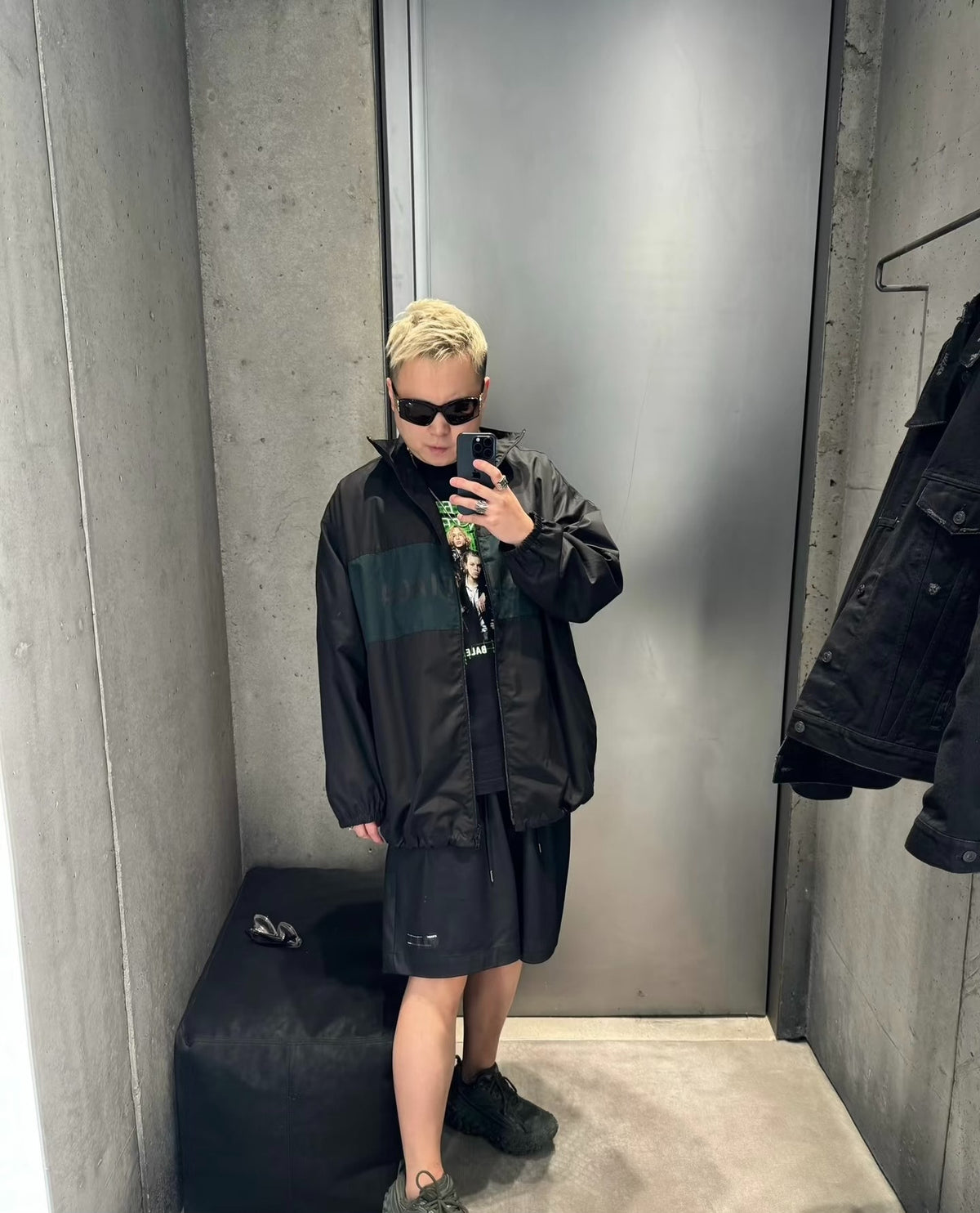 Balenciaga Logo Color-Block Windbreaker