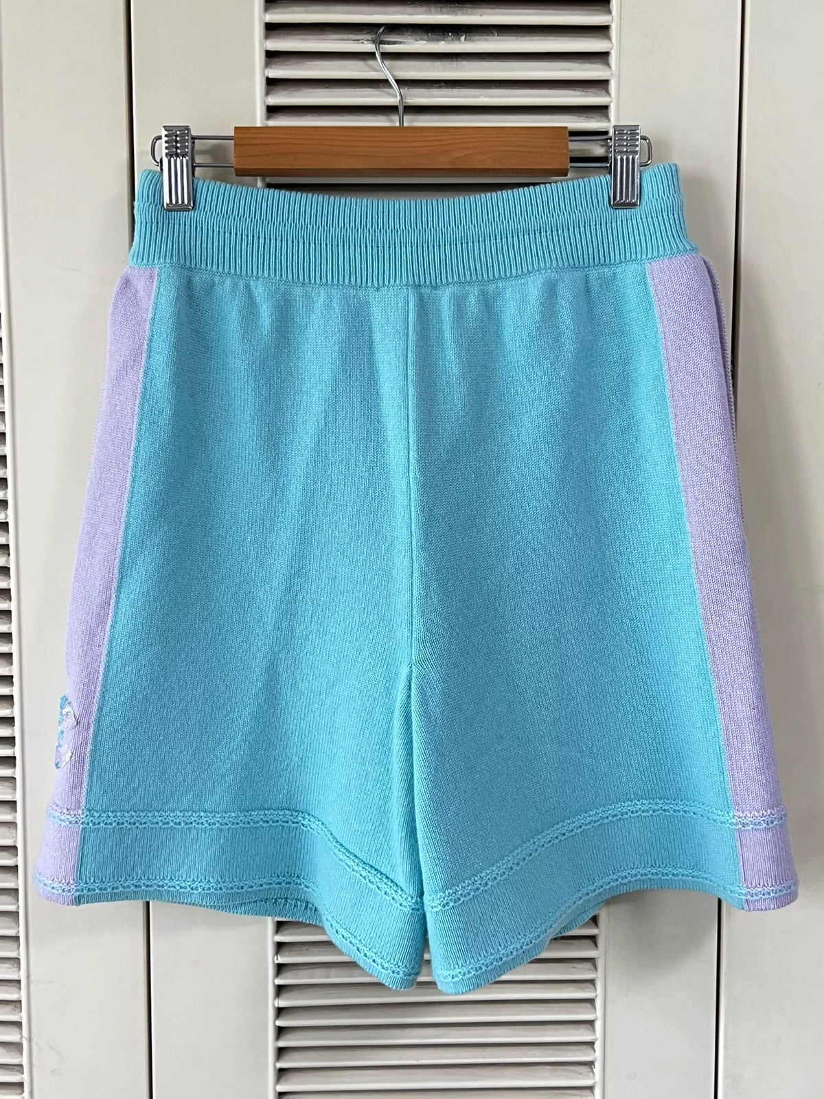 Chanel 24c Color-Block Knit Shorts