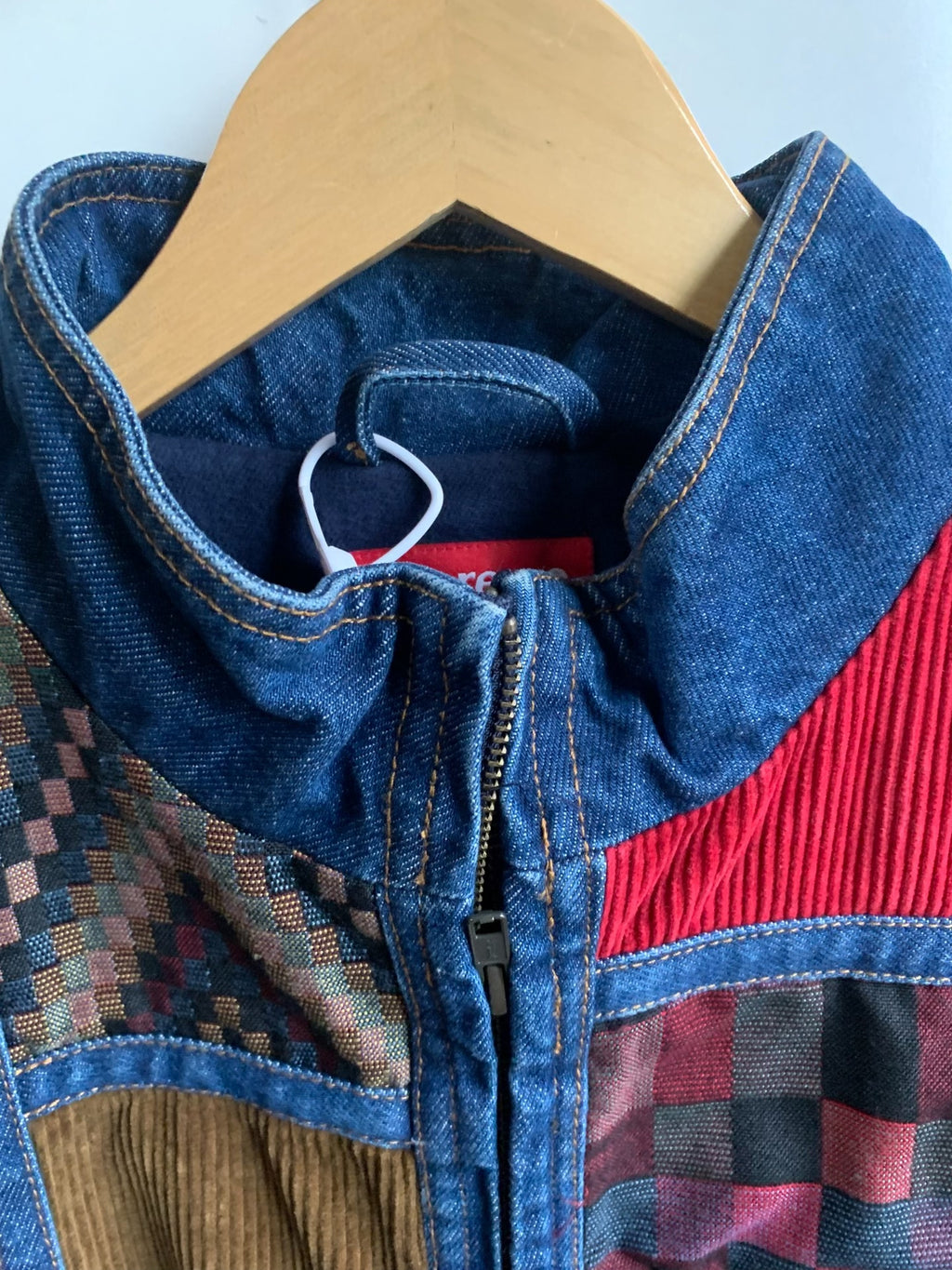 Supreme FW18 Corduroy Patchwork Denim Jacket