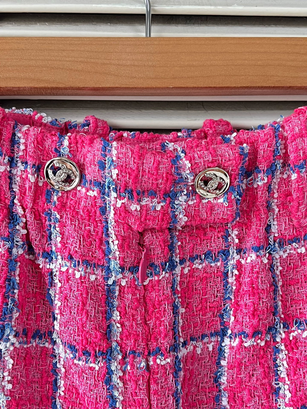 Chanel 24P Pink Tweed Shorts