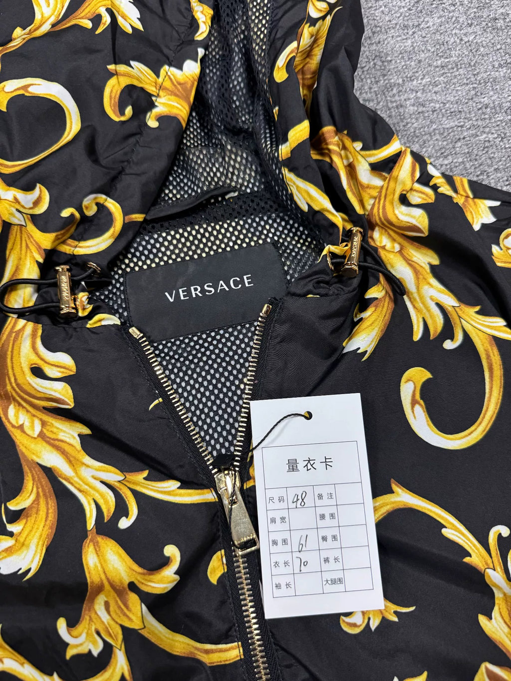 Versace Black Gold Baroque Zip-Up Jacket