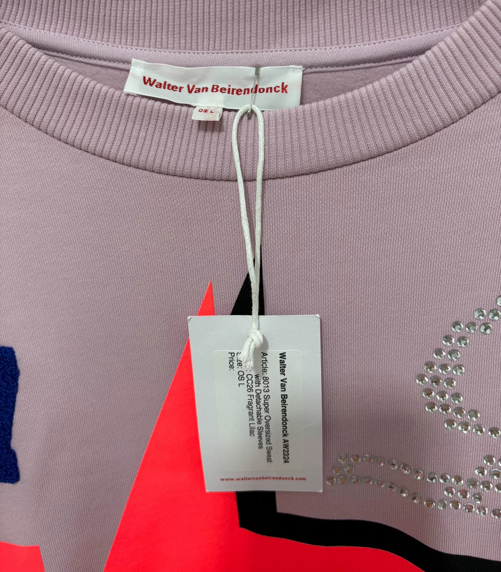 Walter Van Beirendonck deconstructed patchwork sweatshirt, Walter runway piece, 2023FW
