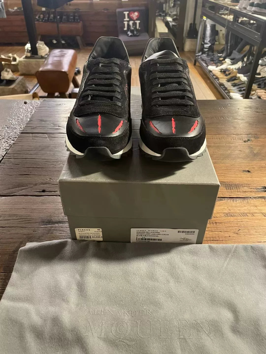 Alexander McQueen SS16 Claw Runner Leather Sneakers