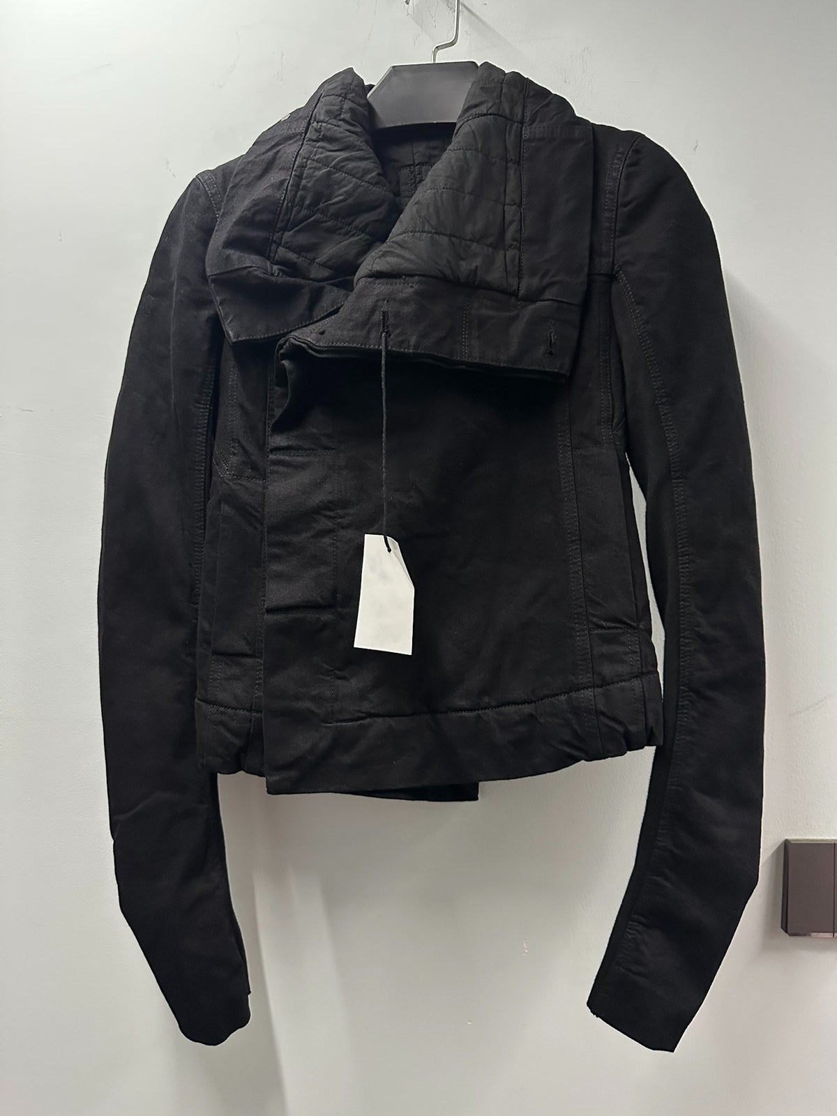 Rick Owens biker leather padded coat
