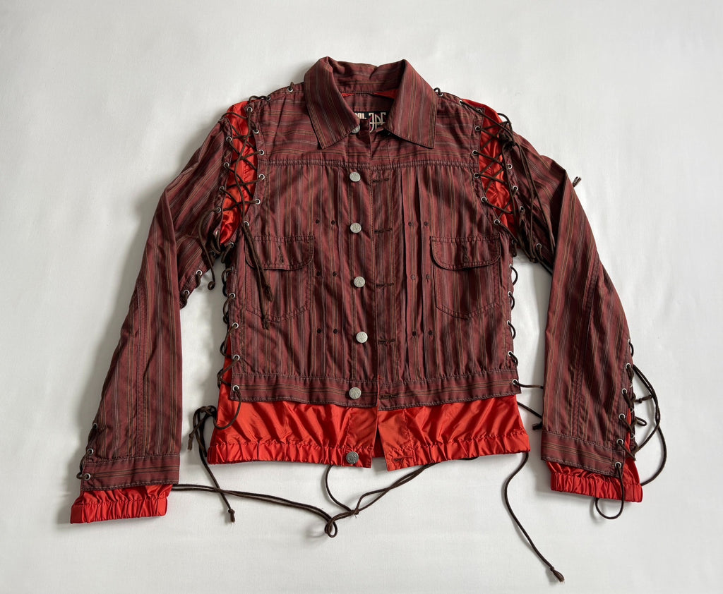 Jean Paul Gaultier lace-up jacket deconstructed drawstring coat